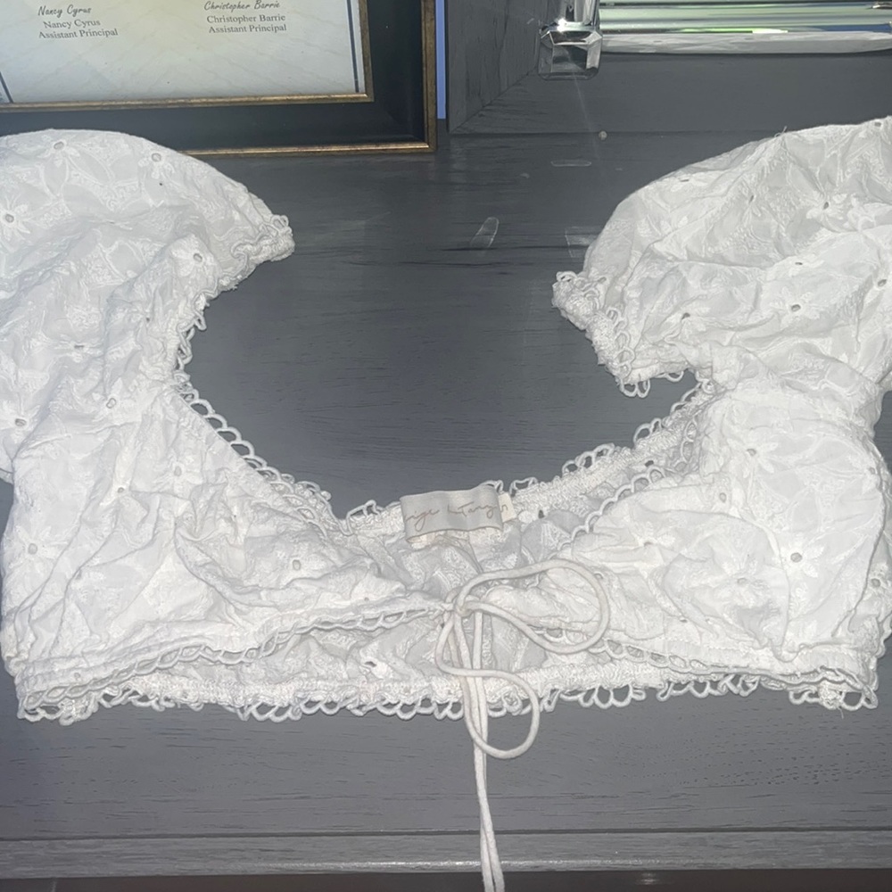 A white crop top